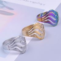 Commute Solid Color Stainless Steel Plating Gold Plated Rings main image 6