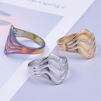 Commute Solid Color Stainless Steel Plating Gold Plated Rings main image 4