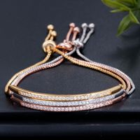 Classic Style Korean Style Geometric Copper Plating Inlay Zircon 14k Gold Plated White Gold Plated Rhodium Plated Bracelets main image 5