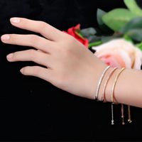Classic Style Korean Style Geometric Copper Plating Inlay Zircon 14k Gold Plated White Gold Plated Rhodium Plated Bracelets main image 3