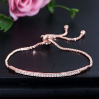 Classic Style Korean Style Geometric Copper Plating Inlay Zircon 14k Gold Plated White Gold Plated Rhodium Plated Bracelets main image 8
