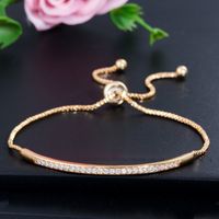 Classic Style Korean Style Geometric Copper Plating Inlay Zircon 14k Gold Plated White Gold Plated Rhodium Plated Bracelets sku image 3