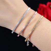 Estilo Clásico Estilo Coreano Geométrico Cobre Enchapado Embutido Circón Chapado En Oro De 14 Quilates. Blanco Oro Plateado Rodio Plateado Pulsera main image 10