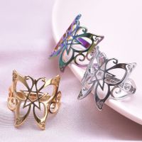 Commute Butterfly Stainless Steel Polishing Open Rings main image 2