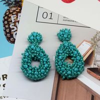 1 Pair Simple Style Solid Color Beaded Seed Bead Drop Earrings main image 4