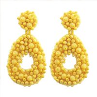 1 Pair Simple Style Solid Color Beaded Seed Bead Drop Earrings sku image 3