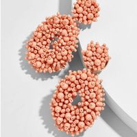 1 Pair Simple Style Solid Color Beaded Seed Bead Drop Earrings sku image 8