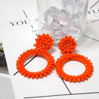 1 Pair Retro Solid Color Beaded Seed Bead Earrings main image 5