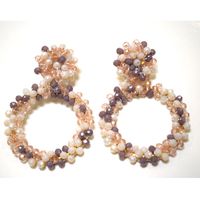 1 Pair Retro Solid Color Beaded Seed Bead Earrings sku image 13