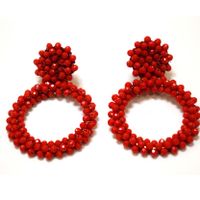 1 Pair Retro Solid Color Beaded Seed Bead Earrings sku image 4