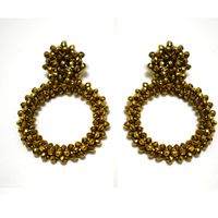 1 Pair Retro Solid Color Beaded Seed Bead Earrings sku image 6