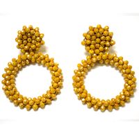 1 Pair Retro Solid Color Beaded Seed Bead Earrings sku image 7