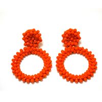 1 Pair Retro Solid Color Beaded Seed Bead Earrings sku image 5
