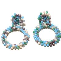 1 Pair Retro Solid Color Beaded Seed Bead Earrings sku image 1