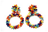 1 Pair Retro Solid Color Beaded Seed Bead Earrings sku image 12