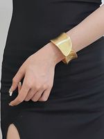 Retro Solid Color Alloy Plating Women's Bangle main image 4