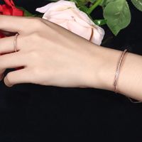 Classic Style Korean Style Geometric Copper Plating Inlay Zircon 14k Gold Plated White Gold Plated Rhodium Plated Bracelets main image 2