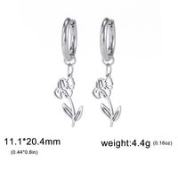 1 Pair Simple Style Flower Plating Stainless Steel Drop Earrings sku image 2