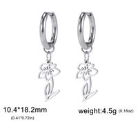 1 Pair Simple Style Flower Plating Stainless Steel Drop Earrings sku image 3