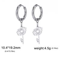 1 Pair Simple Style Flower Plating Stainless Steel Drop Earrings sku image 4