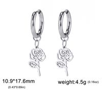 1 Pair Simple Style Flower Plating Stainless Steel Drop Earrings sku image 6