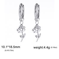 1 Pair Simple Style Flower Plating Stainless Steel Drop Earrings sku image 7