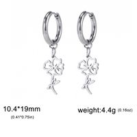 1 Pair Simple Style Flower Plating Stainless Steel Drop Earrings sku image 8