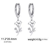 1 Pair Simple Style Flower Plating Stainless Steel Drop Earrings sku image 9