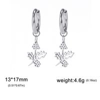 1 Pair Simple Style Flower Plating Stainless Steel Drop Earrings sku image 12