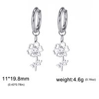 1 Pair Simple Style Flower Plating Stainless Steel Drop Earrings sku image 10