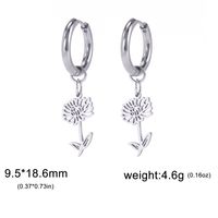 1 Pair Simple Style Flower Plating Stainless Steel Drop Earrings sku image 11