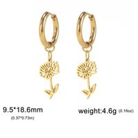1 Pair Simple Style Flower Plating Stainless Steel Drop Earrings sku image 23
