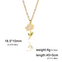 Pastoral Flower Stainless Steel 18k Gold Plated Pendant Necklace In Bulk main image 4