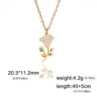 Pastoral Flower Stainless Steel 18k Gold Plated Pendant Necklace In Bulk sku image 14