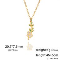 Pastoral Flower Stainless Steel 18k Gold Plated Pendant Necklace In Bulk sku image 15