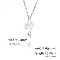 Pastoral Flower Stainless Steel 18k Gold Plated Pendant Necklace In Bulk sku image 6