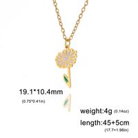 Pastoral Flower Stainless Steel 18k Gold Plated Pendant Necklace In Bulk sku image 18