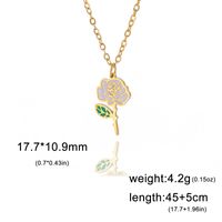 Pastoral Flower Stainless Steel 18k Gold Plated Pendant Necklace In Bulk sku image 20