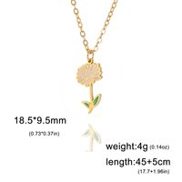 Pastoral Flower Stainless Steel 18k Gold Plated Pendant Necklace In Bulk sku image 22