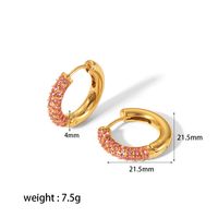 1 Paire Style Simple Forme En U Placage Incruster Acier Inoxydable 304 Zircon Boucles D'Oreilles sku image 5