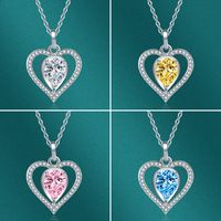 Simple Style Heart Shape Moissanite White Copper Wholesale Charms Jewelry Accessories main image 1
