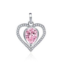 Simple Style Heart Shape Moissanite White Copper Wholesale Charms Jewelry Accessories sku image 3