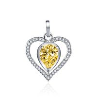 Simple Style Heart Shape Moissanite White Copper Wholesale Charms Jewelry Accessories sku image 2
