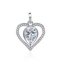 Simple Style Heart Shape Moissanite White Copper Wholesale Charms Jewelry Accessories sku image 1