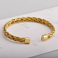 Simple Style Solid Color Stainless Steel Plating Gold Plated Bangle main image 3