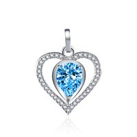 Simple Style Heart Shape Moissanite White Copper Wholesale Charms Jewelry Accessories sku image 4