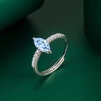 Simple Style Solid Color White Copper Inlay Zircon Rings main image 3