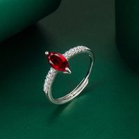 Simple Style Solid Color White Copper Inlay Zircon Rings main image 2