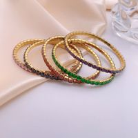 Style Simple Rhombe Acier Au Titane Incruster Zircon Bracelets main image 6