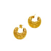 1 Paire Style Simple Rhombe Placage Acier Au Titane Plaqué Or Boucles D'oreilles main image 4